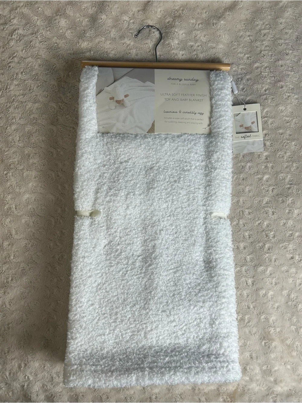 Dreamy Sunday Ultra Soft Feather Finish Baby Blanket White SL Home Fashions NEW